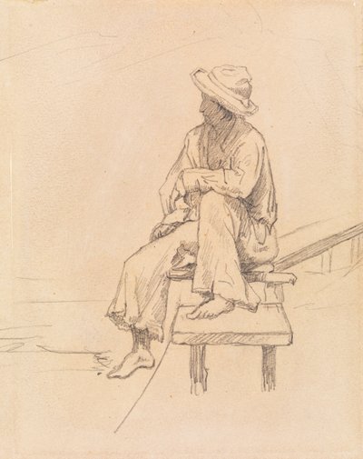 Mann auf Bank von Fanny Churberg